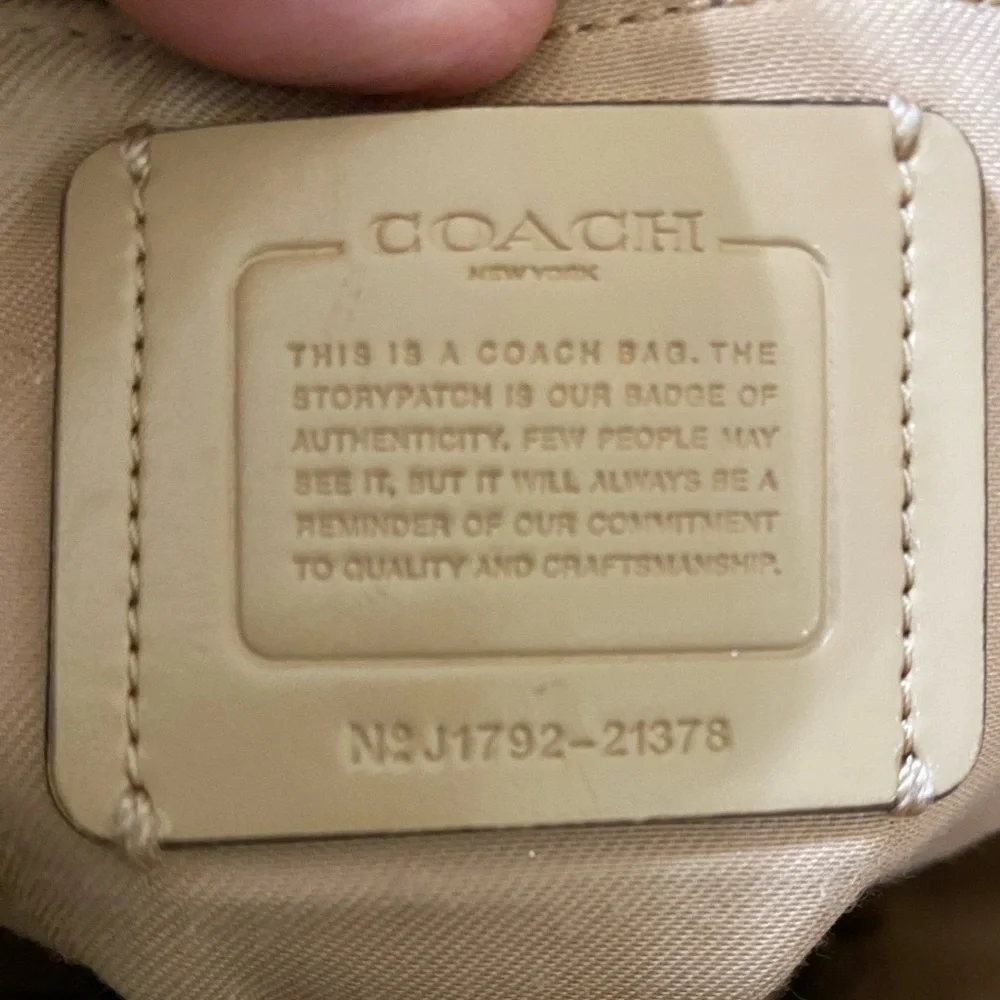 Coach Tan Natural Calf Leather Dufflette Crossbody bag,Nickel Tone Hardware,LRG